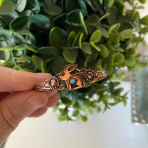 Vintage Wheeler Manufacturing Copper Turquoise Childs Bracelet cuff Southwestern